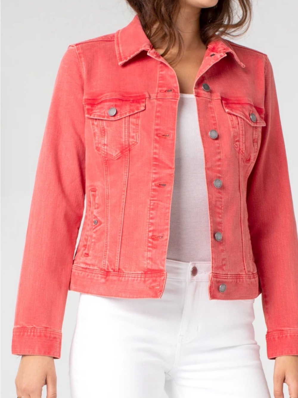Liverpool Coral Pink Denim Jacket